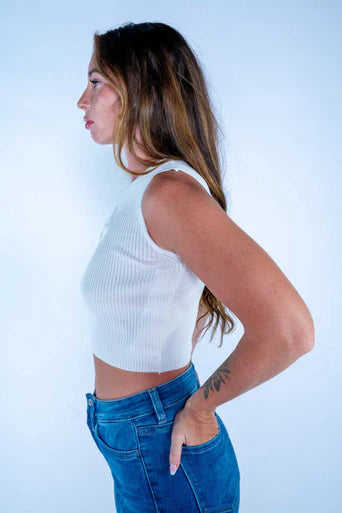 White Peekaboo Top
