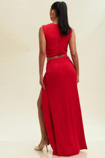 Slinky Twist Cutout Maxi Dress