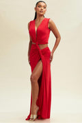 Slinky Twist Cutout Maxi Dress