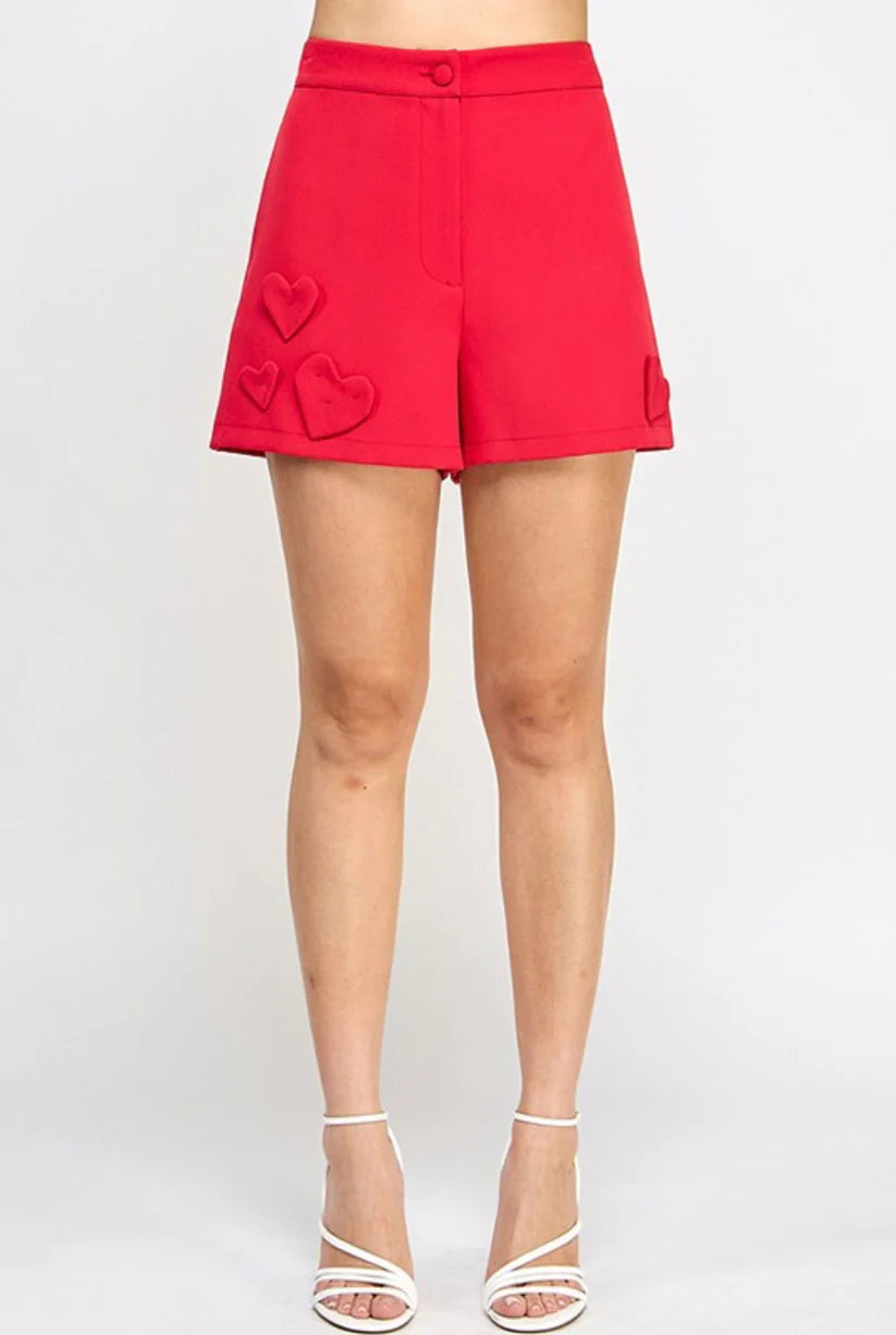 Shorts with Hearts Detail