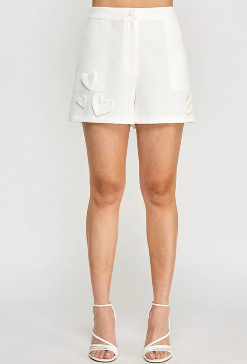 Shorts with Hearts Detail