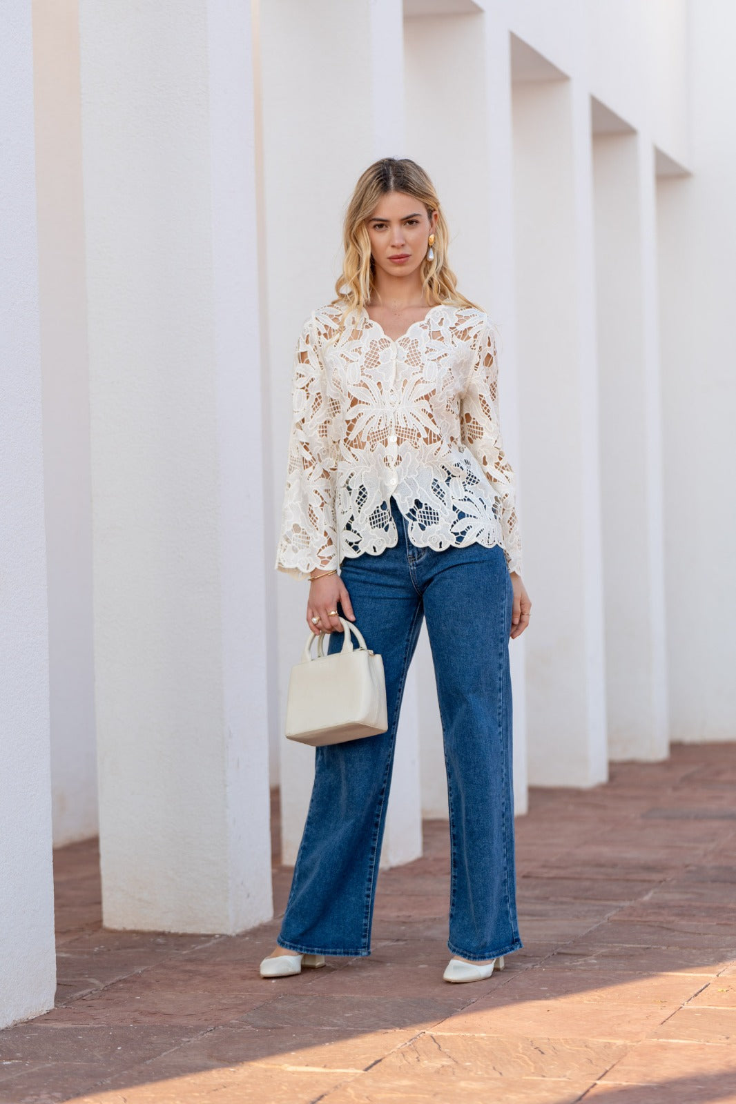 Camille Embroidered Blouse .