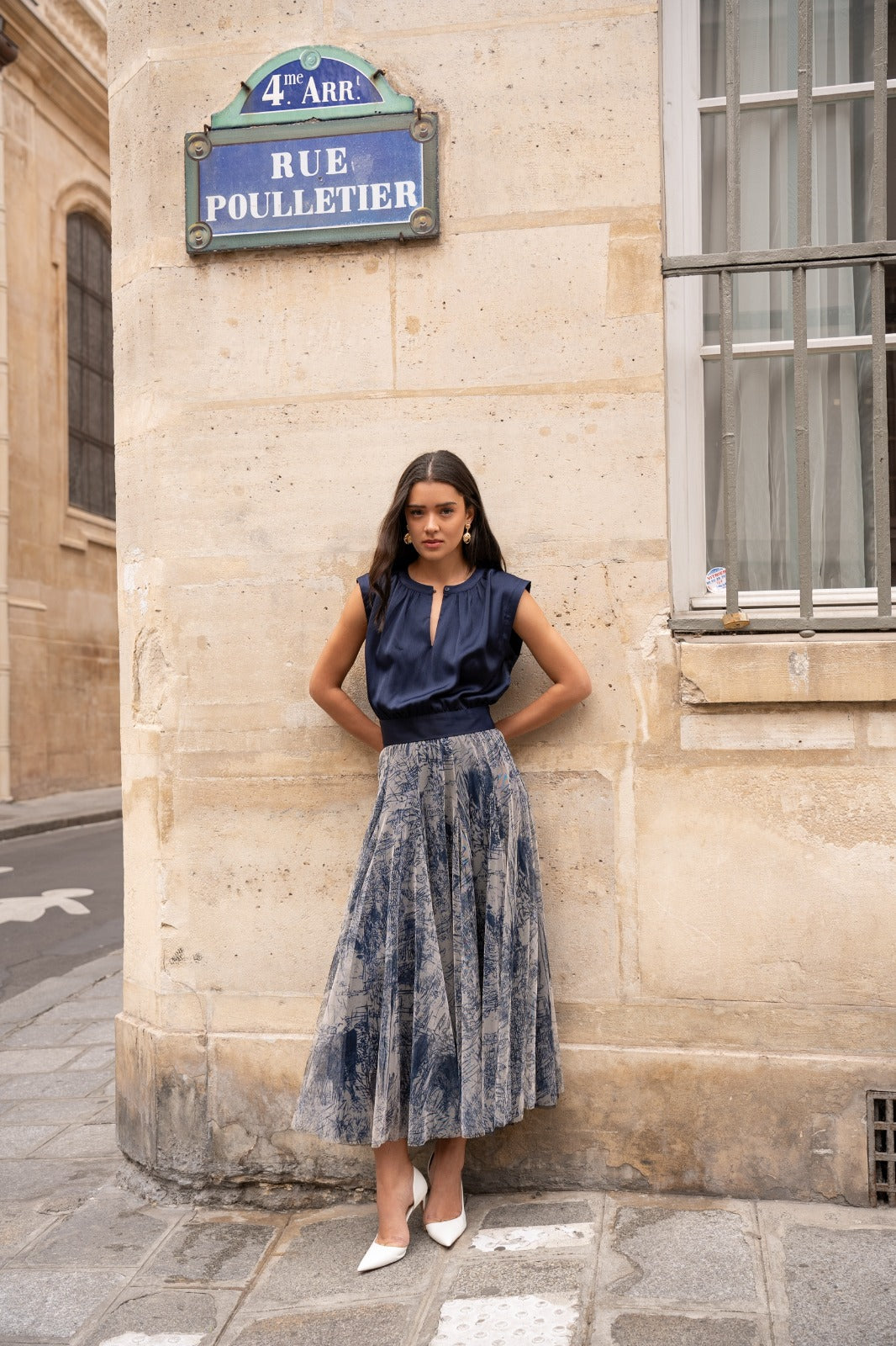 Anne Chiffon Skirt Blue