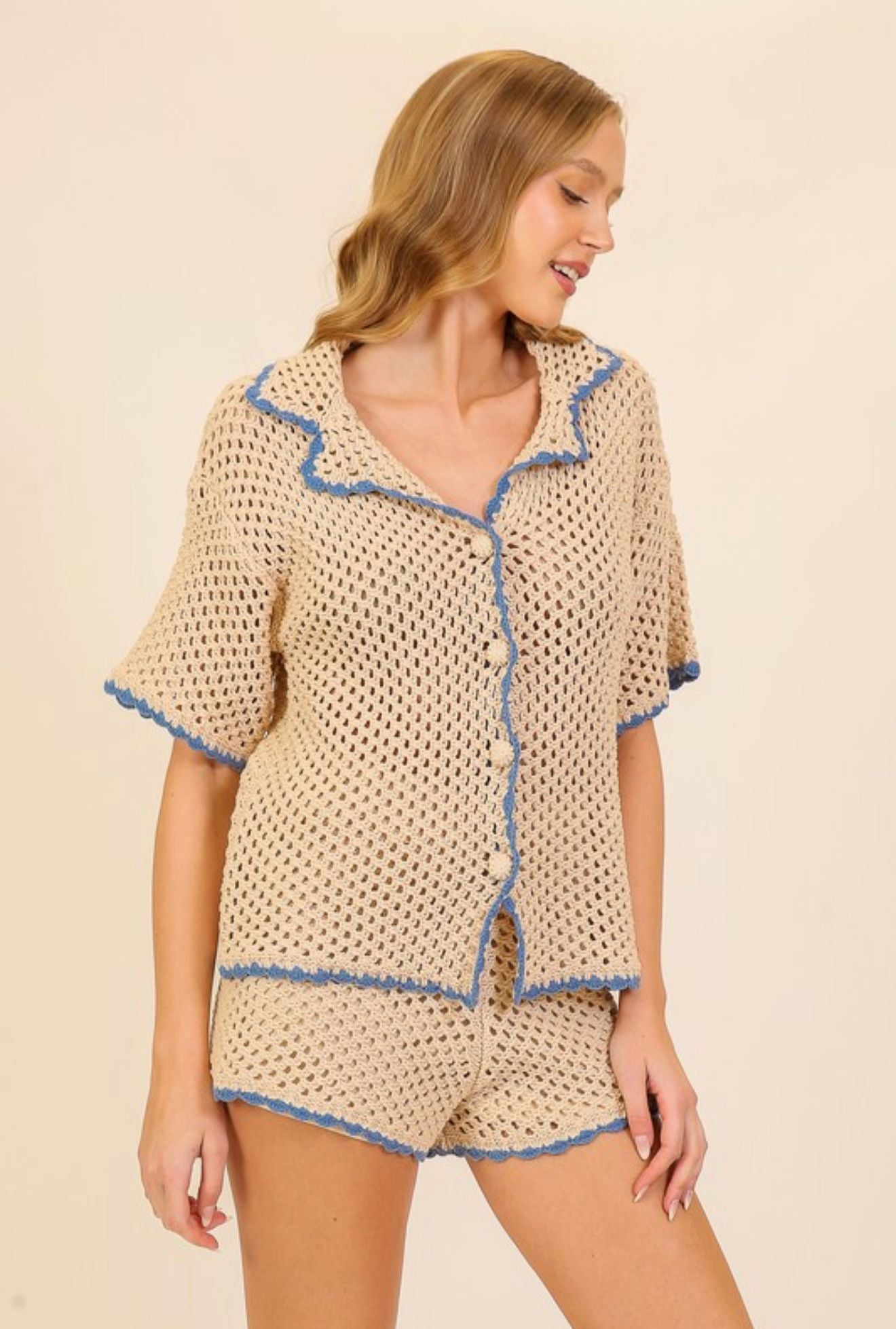 Vassa Crochet Short Set