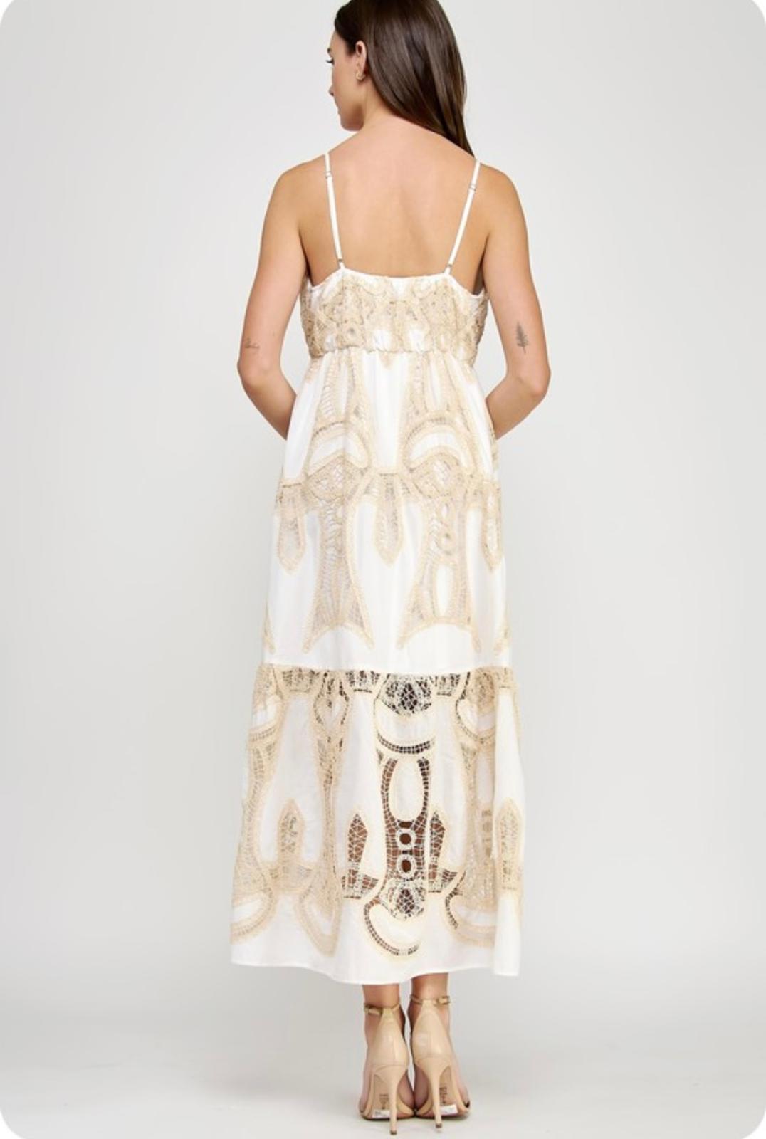 Agnes Crochet Lace Maxi Dress