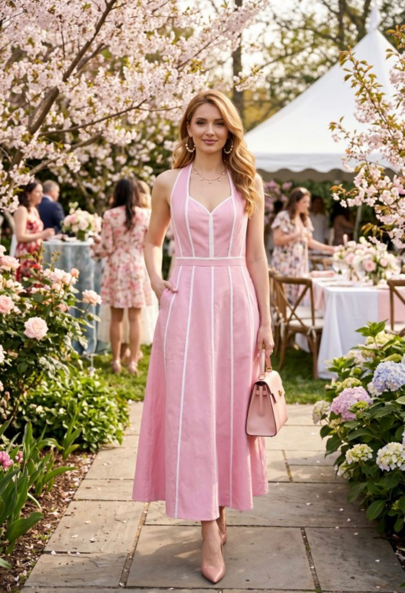 Kiara Pink Long Dress