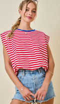 Boxy Stripe Sleeveless Top