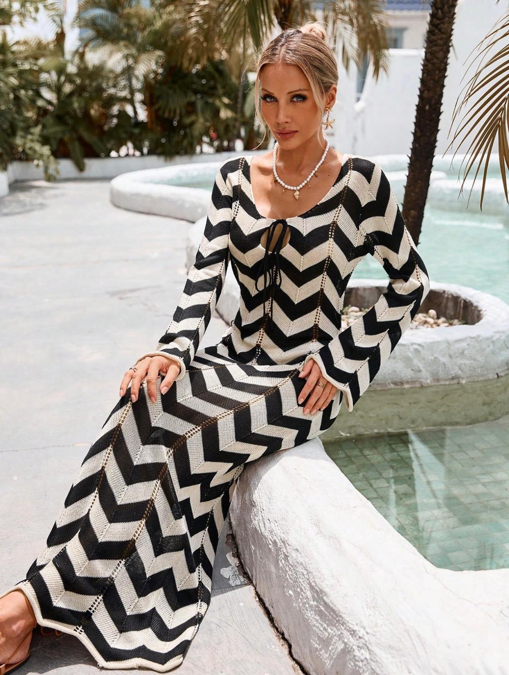Bahía Sunset Long Knit Dress