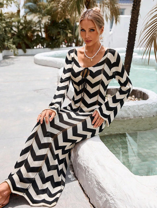 Bahía Sunset Long Knit Dress