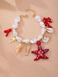 Multi Sea Elements Starfish & Shell Charm Bracelet