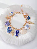 Handmade Starfish & Shell Pendant Bracelet Beach Style