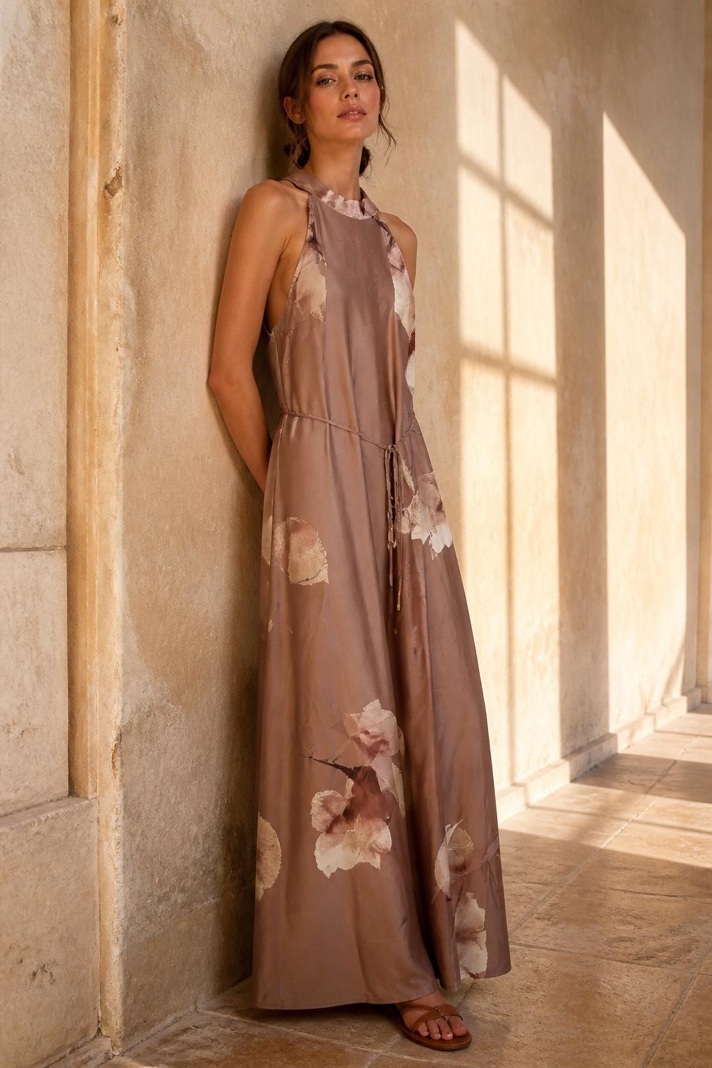 Anairis Long Satin Dress