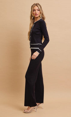 Knit Button Down Cardigan & Pants Set