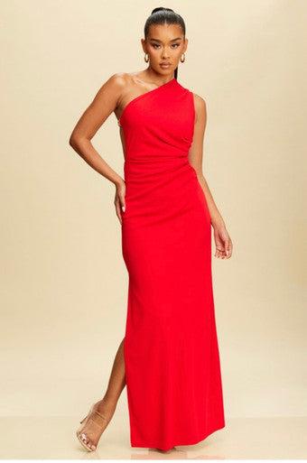 Gold Accent Jersey Maxi Dress