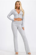 Cable knit Hoodie Sweater Top & Pant Set